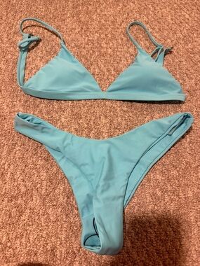 SHEIN Light Blue Triangle Bikini Set